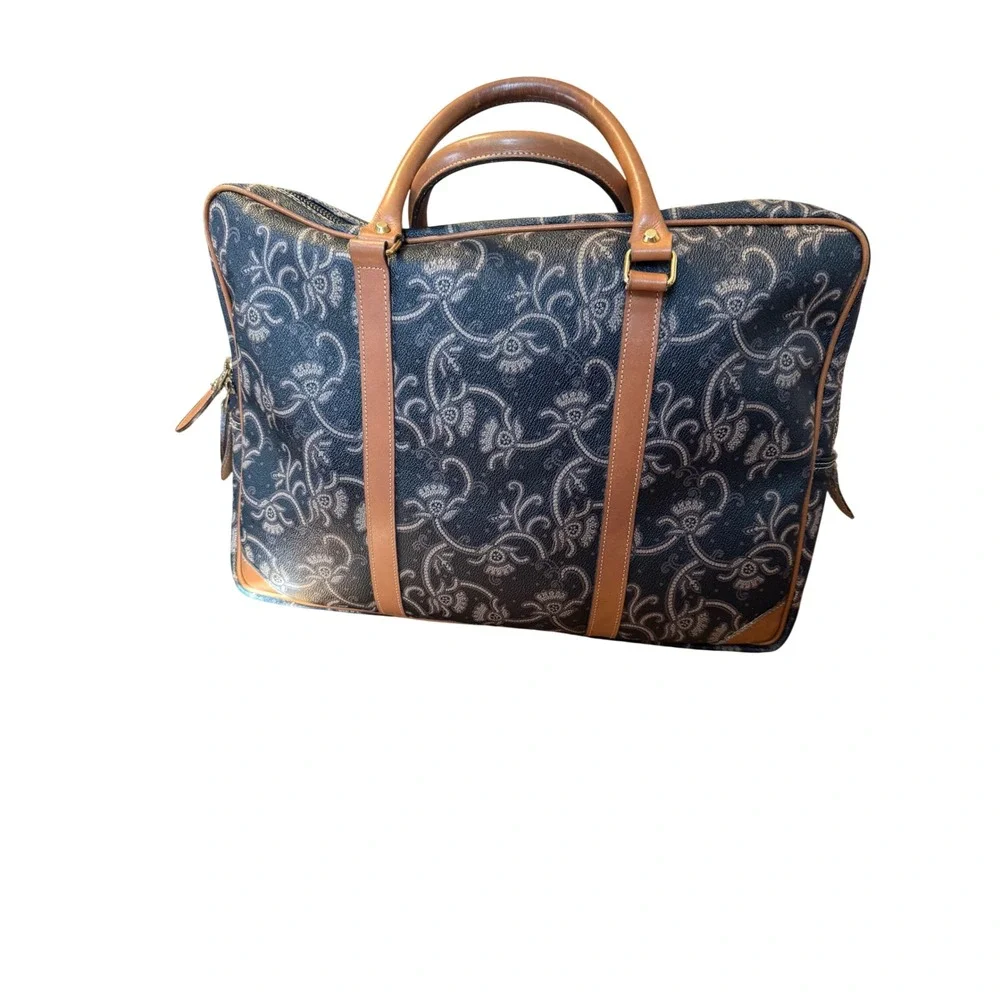 Luij Italy Tote Large Black Brown Excellent Vintage Paisley Laptop Bag